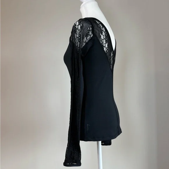 Elegant Black Lace Women Top - Picture 3 of 4
